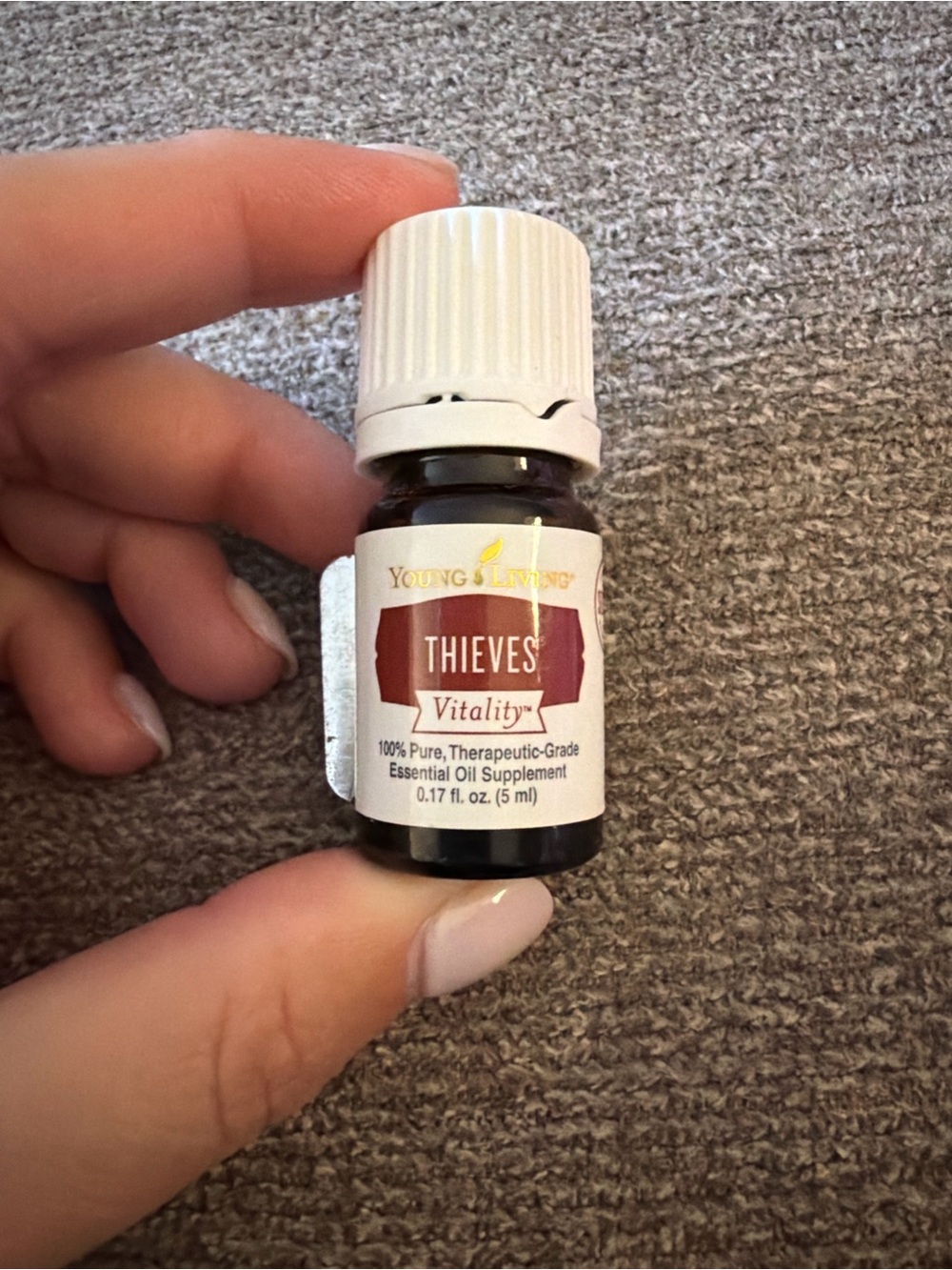 Young Living Thieves Vitality Serum Bottle - White Cap / Brown Glass